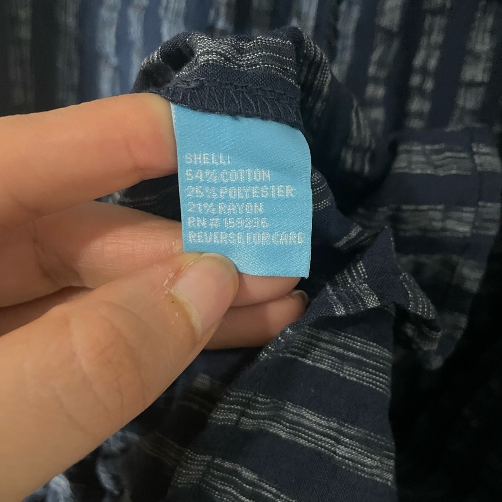 J.McLaughlin Christa dress in a blue & white vertical stripe XS - Picture 6 of 10